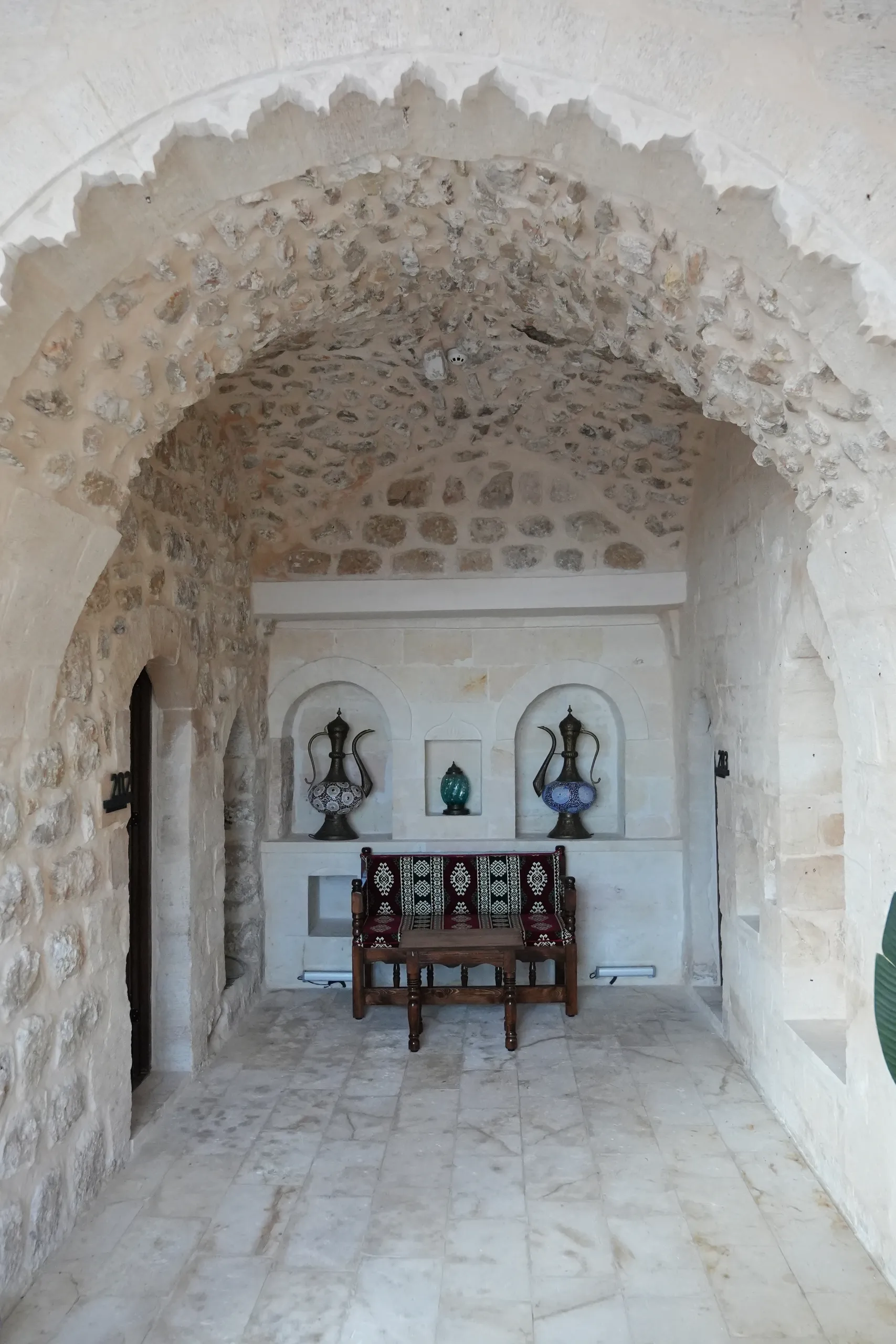 Stone arched corridor